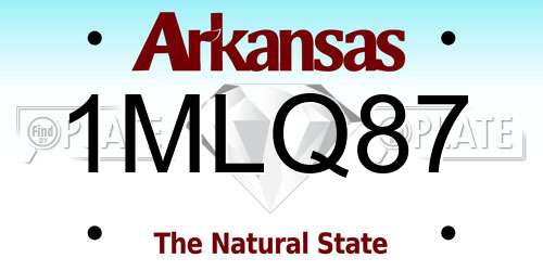 1MLQ87 Arkansas License Plate
