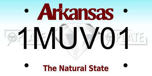 1MUV01 Arkansas License Plate
