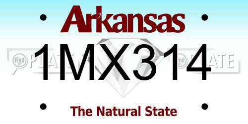 1MX314 Arkansas License Plate