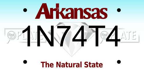1N74T4 Arkansas License Plate