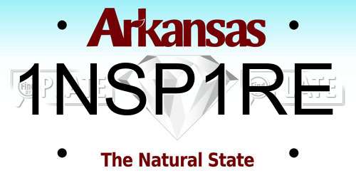1NSP1RE Arkansas License Plate