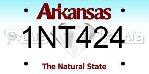 1NT424 Arkansas License Plate