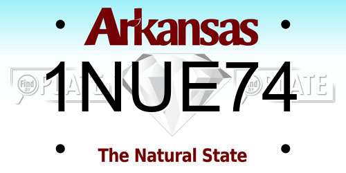1NUE74 Arkansas License Plate