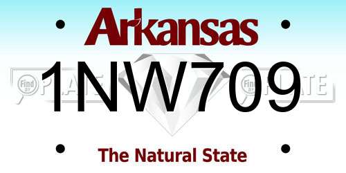 1NW709 Arkansas License Plate