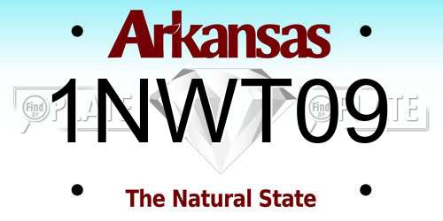1NWT09 Arkansas License Plate