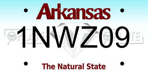 1NWZ09 Arkansas License Plate