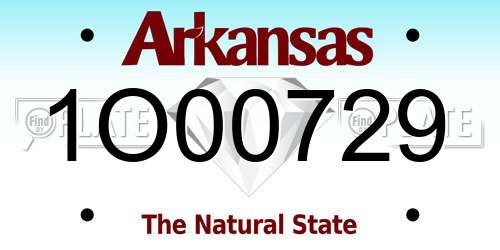 1O00729 Arkansas License Plate
