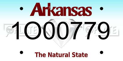 1O00779 Arkansas License Plate