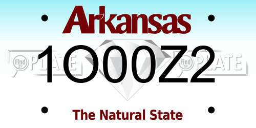 1O00Z2 Arkansas License Plate