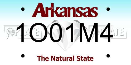 1O01M4 Arkansas License Plate