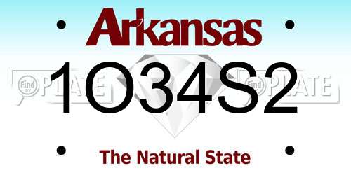 1O34S2 Arkansas License Plate