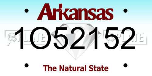1O52152 Arkansas License Plate