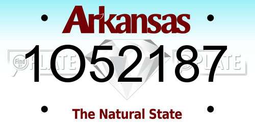 1O52187 Arkansas License Plate