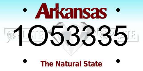 1O53335 Arkansas License Plate