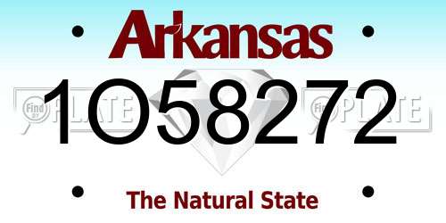 1O58272 Arkansas License Plate