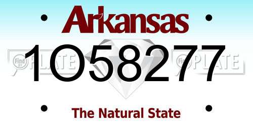 1O58277 Arkansas License Plate