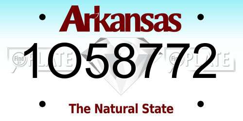 1O58772 Arkansas License Plate