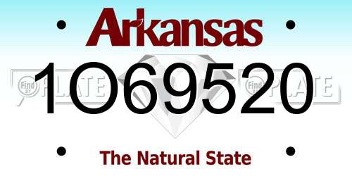 1O69520 Arkansas License Plate