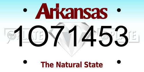 1O71453 Arkansas License Plate