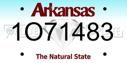 1O71483 Arkansas License Plate