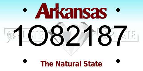 1O82187 Arkansas License Plate