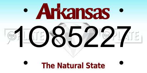 1O85227 Arkansas License Plate