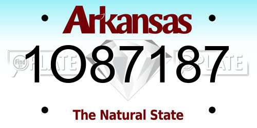 1O87187 Arkansas License Plate