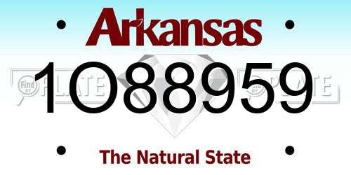 1O88959 Arkansas License Plate