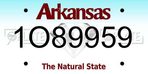 1O89959 Arkansas License Plate