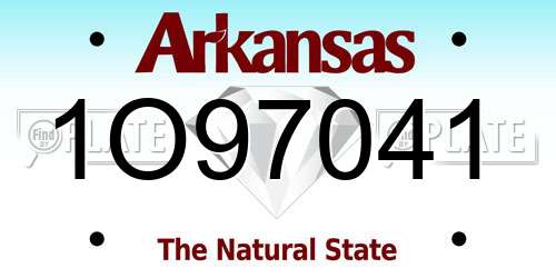 1O97041 Arkansas License Plate
