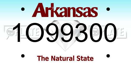 1O99300 Arkansas License Plate