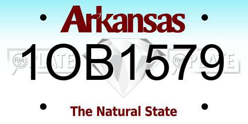 1OB1579 Arkansas License Plate