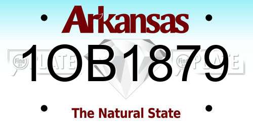 1OB1879 Arkansas License Plate