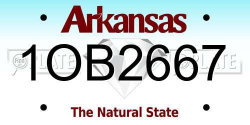 1OB2667 Arkansas License Plate