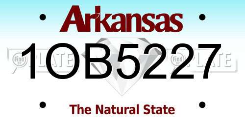 1OB5227 Arkansas License Plate