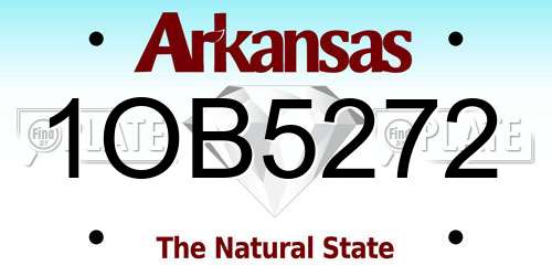 1OB5272 Arkansas License Plate