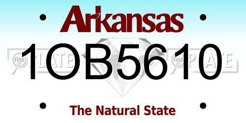 1OB5610 Arkansas License Plate