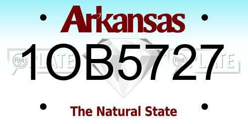 1OB5727 Arkansas License Plate