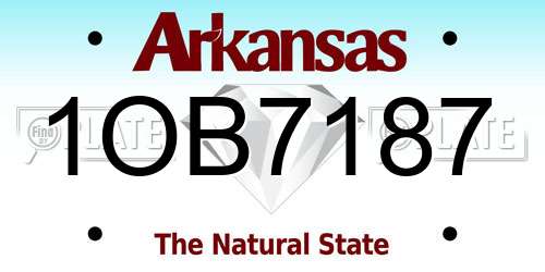 1OB7187 Arkansas License Plate