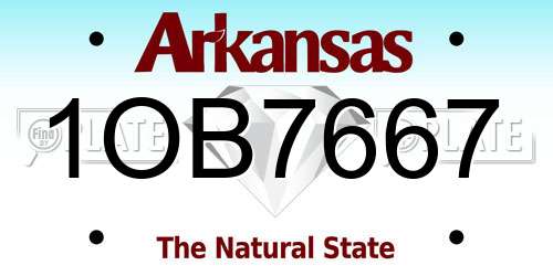 1OB7667 Arkansas License Plate