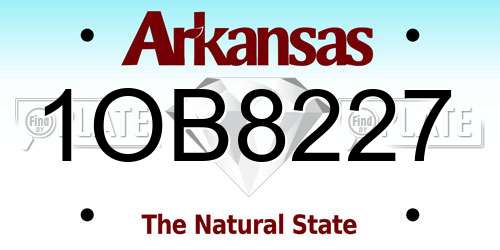 1OB8227 Arkansas License Plate