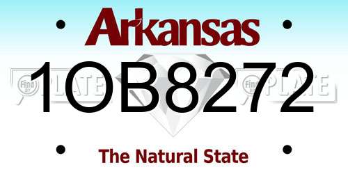 1OB8272 Arkansas License Plate