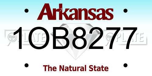 1OB8277 Arkansas License Plate