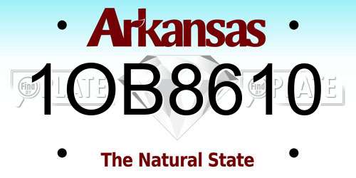 1OB8610 Arkansas License Plate