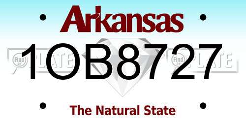 1OB8727 Arkansas License Plate