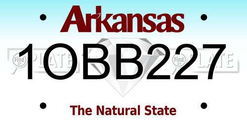 1OBB227 Arkansas License Plate