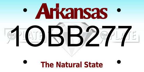 1OBB277 Arkansas License Plate