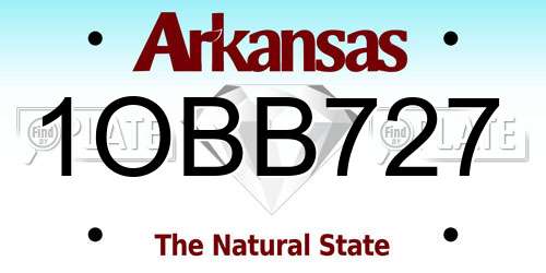 1OBB727 Arkansas License Plate