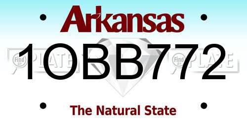 1OBB772 Arkansas License Plate