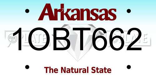 1OBT662 Arkansas License Plate